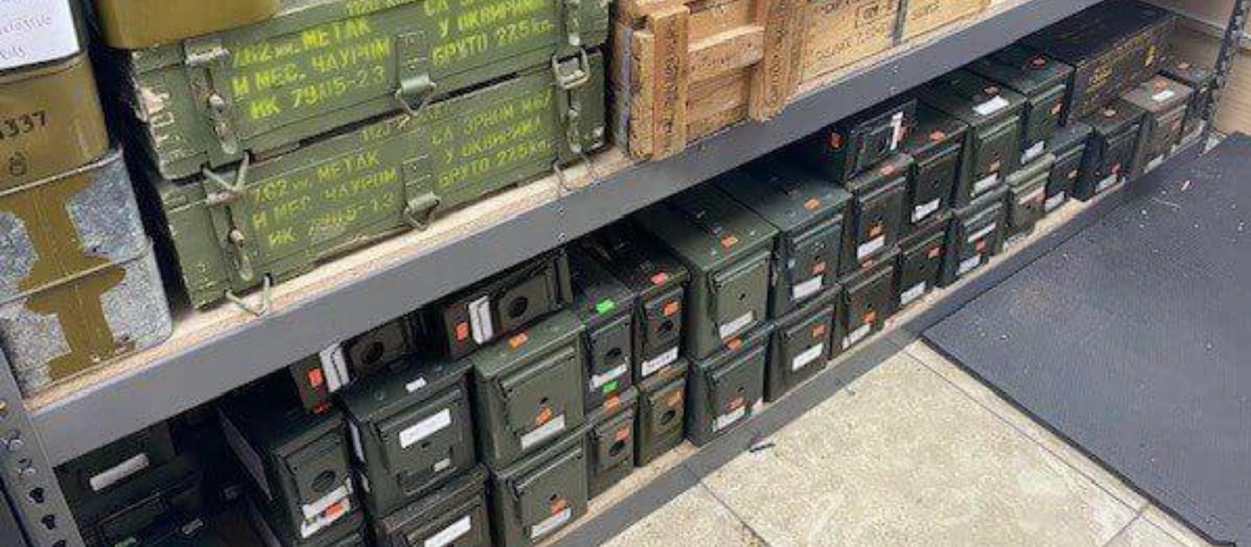 Bulk military surplus ammunition packaged in original wooden crates, including rare Russian military ammunition for military surplus collectors. Featured in the image are Soviet Military Surplus 7.62 MM ammo boxes of bulk ammo carrying 1000 rounds of ammunition.